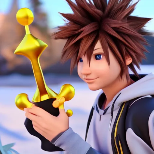 Image similar to photorealistic sora from kingdom hearts, octane render, ultra detailed, photorealistic render