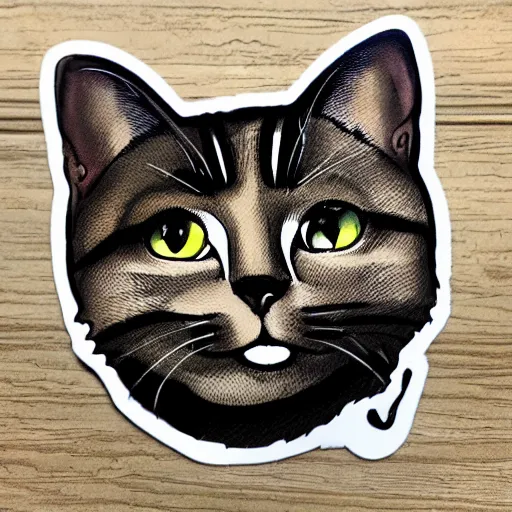 Image similar to a sticker of a cute cat