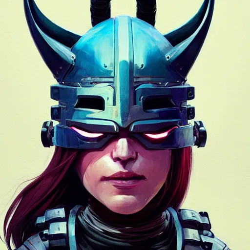 Image similar to cyberpunk viking helmet mask warrior goddess robot ninja fantasy, art gta 5 cover, official fanart behance hd artstation by jesper ejsing, by rhads, makoto shinkai and lois van baarle, ilya kuvshinov, ossdraws