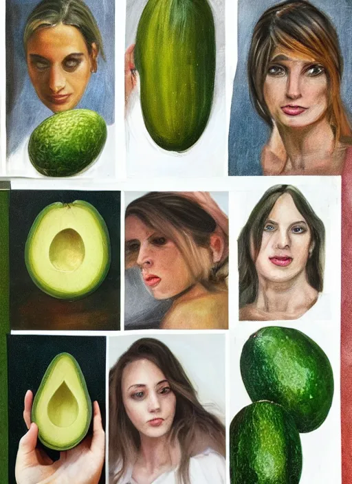 Image similar to style sheets, portraits of stunningly beautiful 🥑