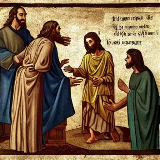 Prompt: Jesus asking the surgeons during surgery why they’re removing the cancer he put in there