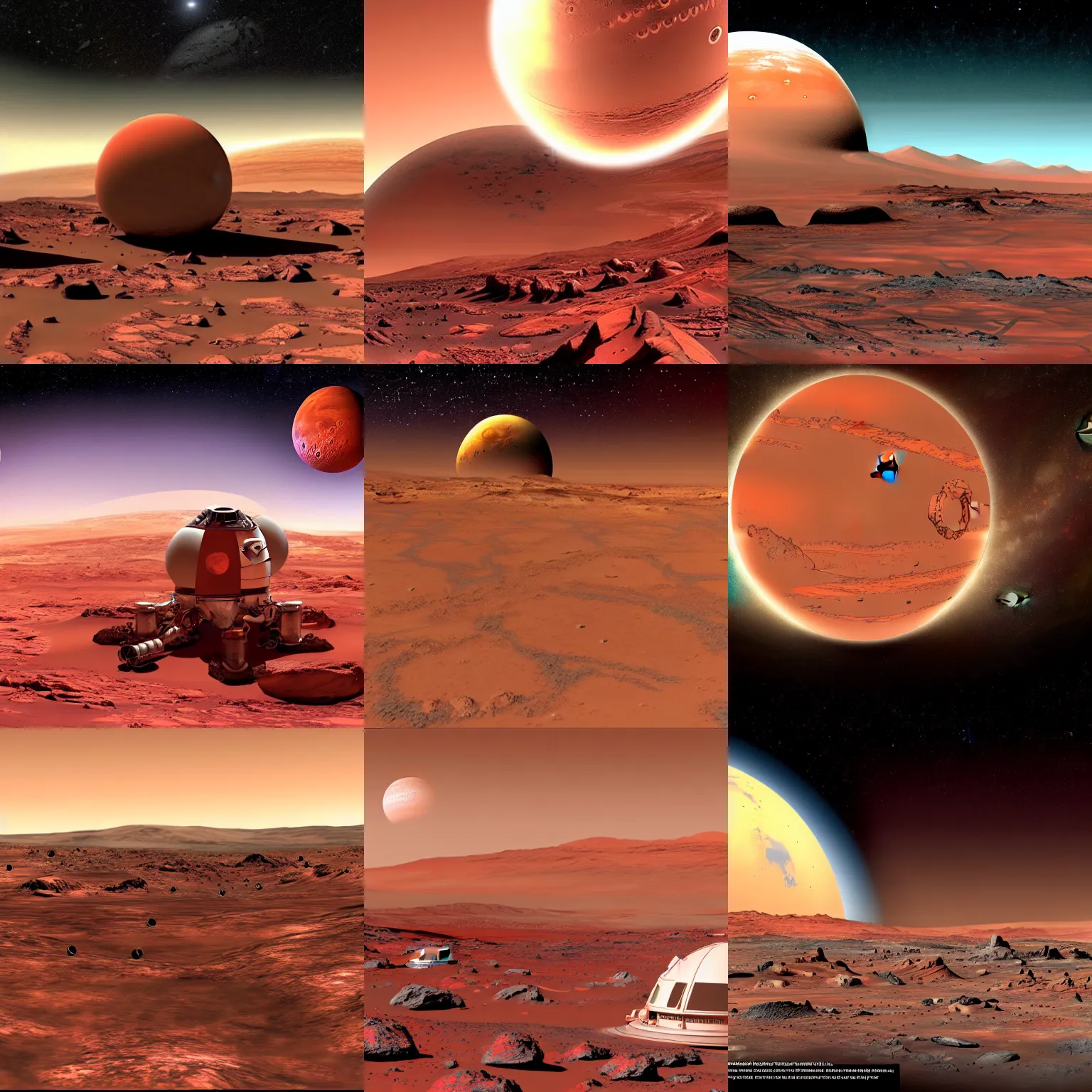 Prompt: beautiful photograph of a marxist space colony on mars
