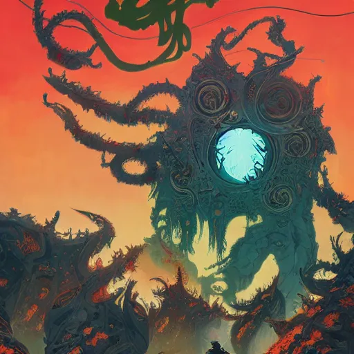 Image similar to illidan stormrage beautiful painting Feng Zhu and Loish and Laurie Greasley, Victo Ngai, Andreas Rocha, John Harris