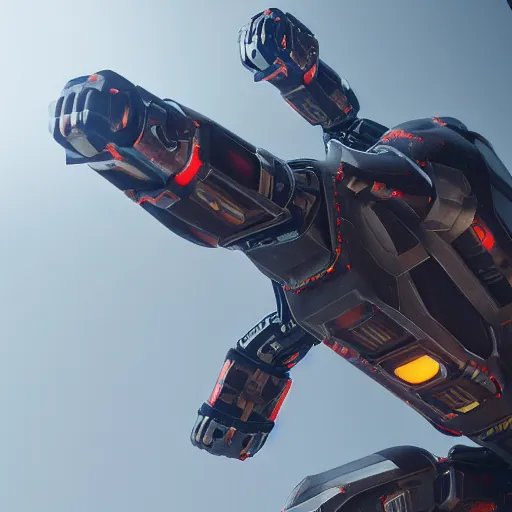 Image similar to hard surface, robotic platform, based on realistic spaceship, 6 claws, symmetric, unreal engine