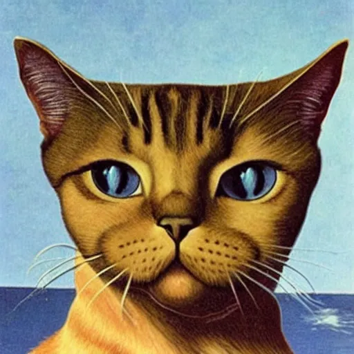 Prompt: international cat day by René Magritte