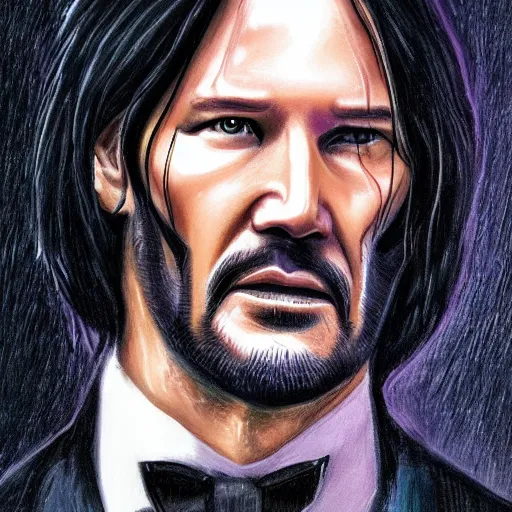 Image similar to portrait of John Wick and Morpheus combined