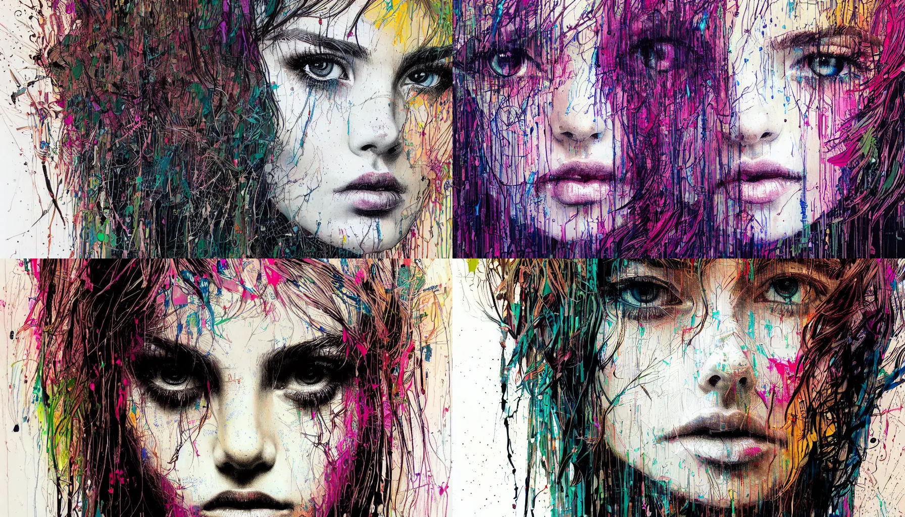 Prompt: portrait of a young girl by carne griffiths, masterpiece, detailed