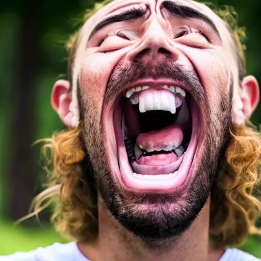 Image similar to photo of generic human face screaming in pain