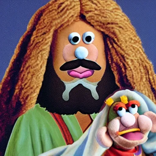 Prompt: Photo of Moses from the Bible as a muppet