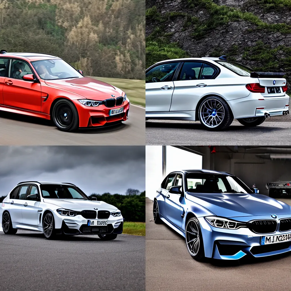 Prompt: the BMW E30 M3 Touring if it were manufactured in the 2018 production year, 2018 BMW E30 M3 Touring, wide angle exterior 2018