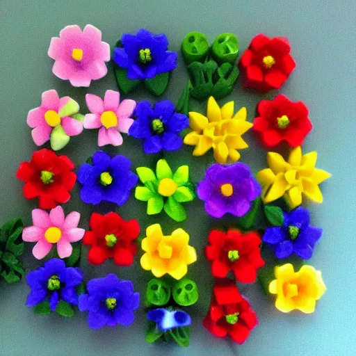 Prompt: flowers made out of lego, by rembrandt