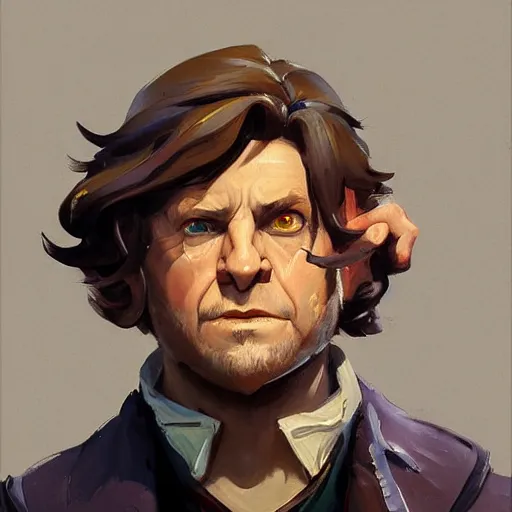 Image similar to greg manchess portrait painting of bilbo beutlin as overwatch character, medium shot, asymmetrical, profile picture, organic painting, sunny day, matte painting, bold shapes, hard edges, street art, trending on artstation, by huang guangjian and gil elvgren and sachin teng