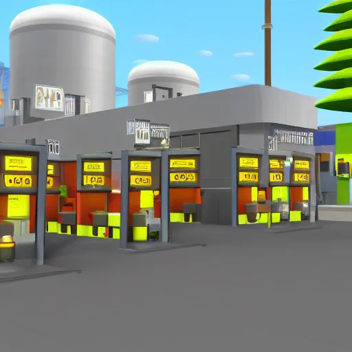 Prompt: gas store simulator, Roblox game scene