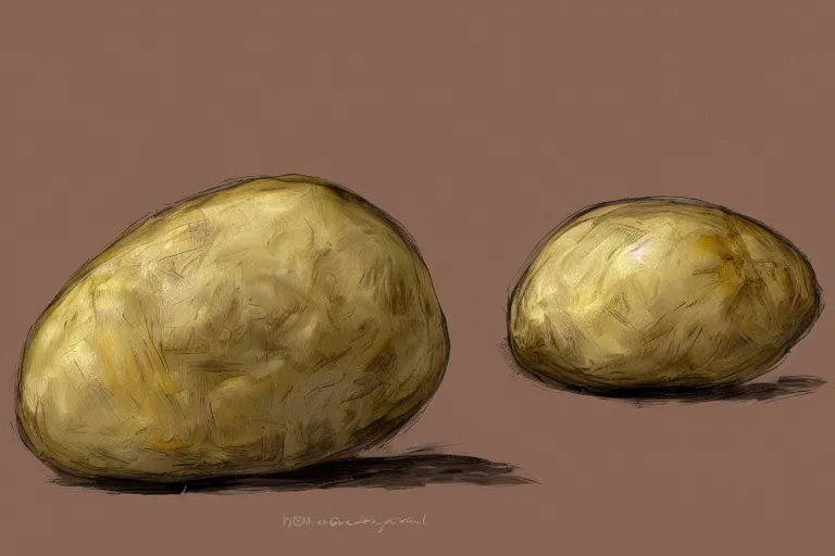 Image similar to a chaotic potato, digital art, high quality