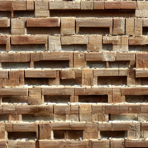 Prompt: wooden bricks