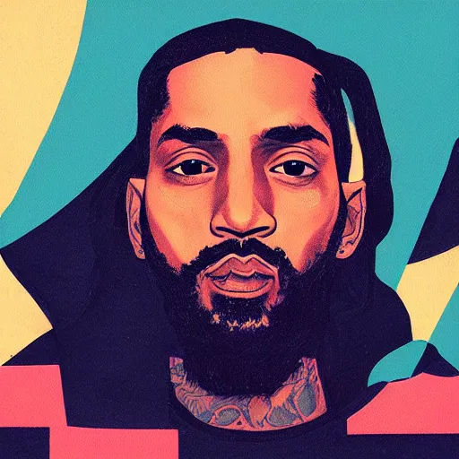 Image similar to Nipsey Hussle profile picture by Sachin Teng, asymmetrical, Organic Painting , Matte Painting, geometric shapes, hard edges, graffiti, street art:2 by Sachin Teng:4