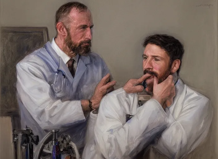 Image similar to a highly detailed beautiful portrait of a dentist, james gurney, james jean