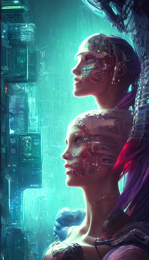 Prompt: I have no mouth and i want to scream, cyberpunk angry gorgeous druid, pixel sorting, neon, fibonacci, sweat drops, insane, intricate, highly detailed, digital painting, artstation, concept art, smooth, sharp focus, illustration, Unreal Engine 5, 8K, art by artgerm and greg rutkowski and alphonse mucha