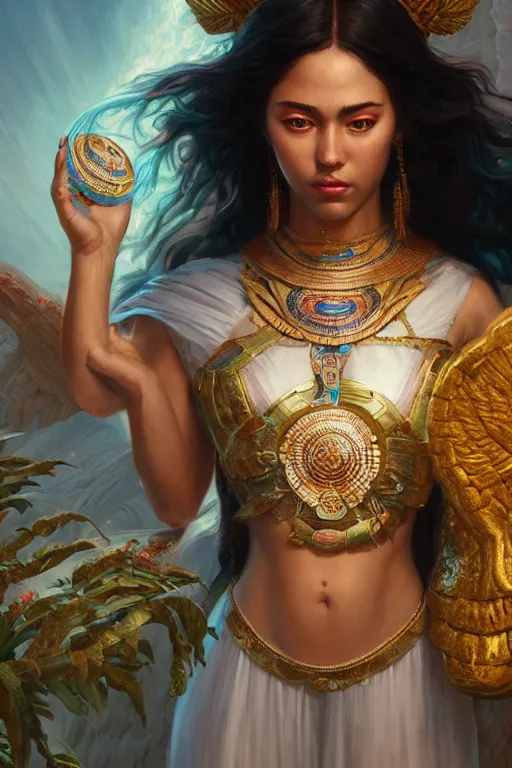 Image similar to goddess of the mexico, highly detailed, digital painting, artstation, concept art, smooth, sharp focus, illustration, unreal engine 5, 8 k, art by artgerm and greg rutkowski and edgar maxence