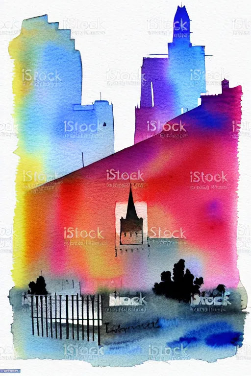 Image similar to minimalist watercolor art of a serbia square, illustration, vector art