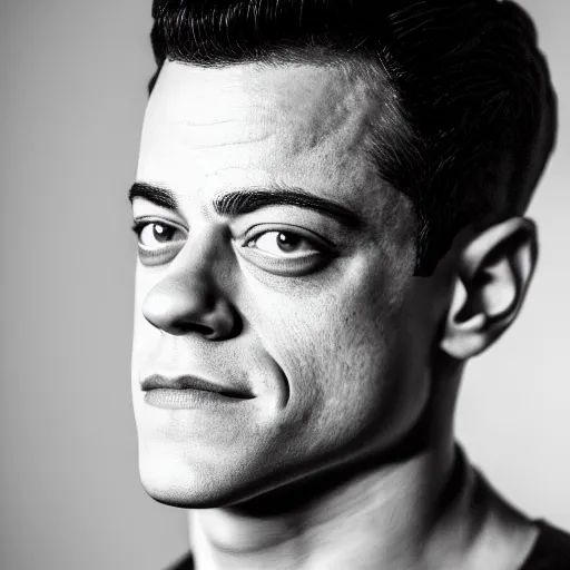 Image similar to a portrait of Rami Malek.