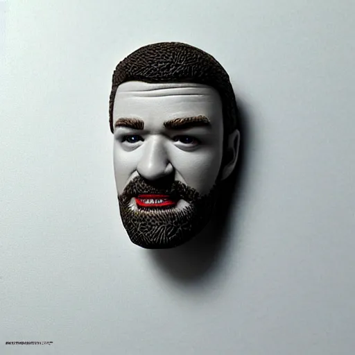 Image similar to justin timberlake made out of polymer clay detailed sculpture trending on artstation