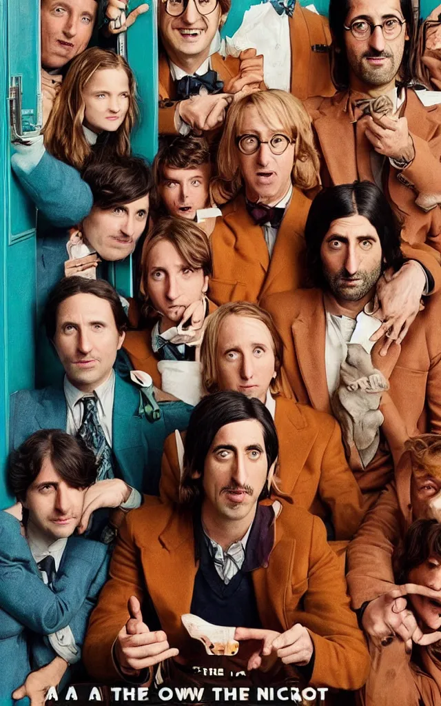 Image similar to “ a poster for the new movie directed by wes anderson starring owen wilson, adrien brody, and jason schwartzman ”