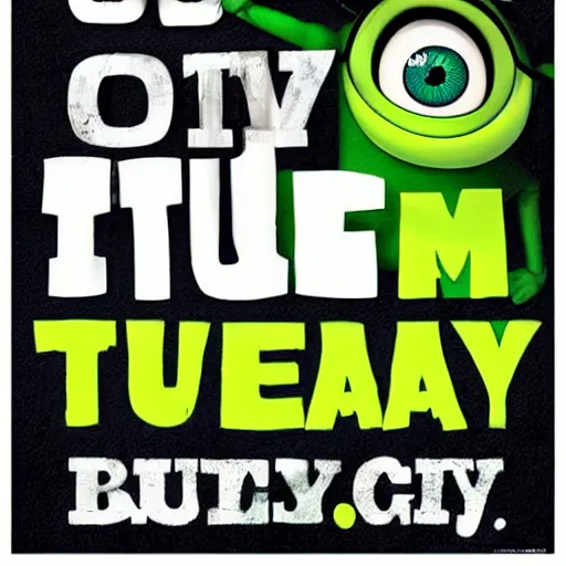 Image similar to inspirational poster of Mike Wazowski with text that says “Googly Tuesday”