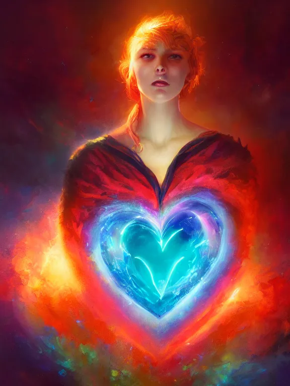 Prompt: a ultradetailed beautiful concept art of the prismatic heart being absorbing the wonderful colors of the emotion around it, concept art, high resolution 4 k, by tom bagshaw, greg rutkowski, charli bowater and artgeem