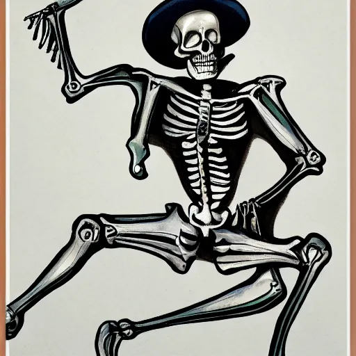 Image similar to a headshot of skeleton as a a pin - up model