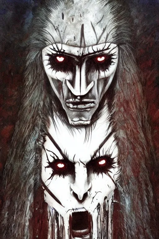 Image similar to mad native american skinwalker artwork by ben templesmith