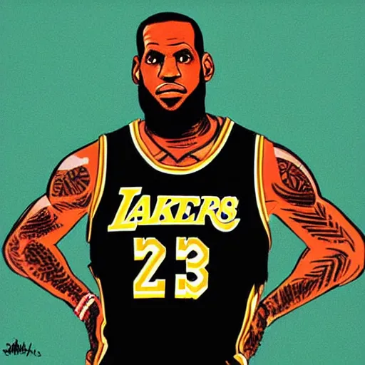 1 line drawing of lebron james, Stable Diffusion