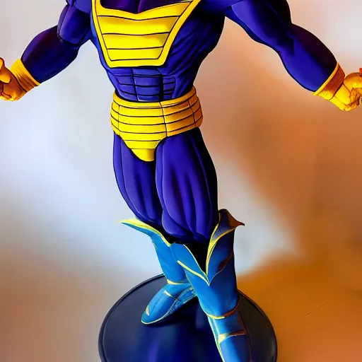 Image similar to statue of vegeta from dragon ball z, detailed and without artifacts