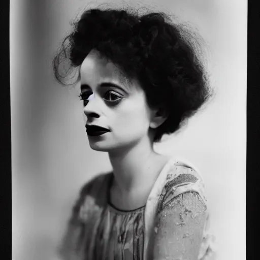 Prompt: dslr photo portrait still of young elsa lanchester, 8 5 mm, f 1. 8, by karoly grosz,