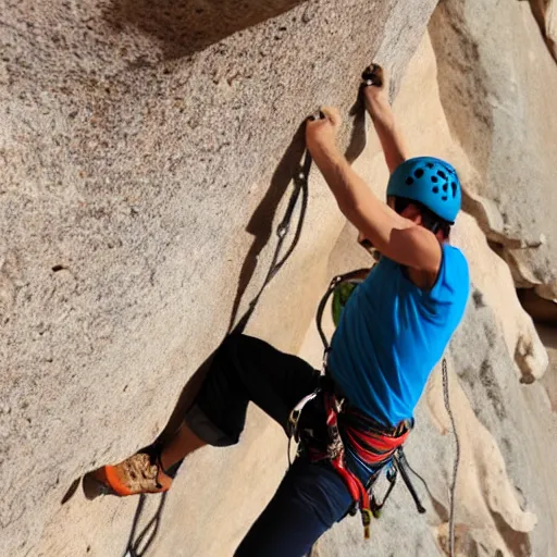 Prompt: solo rock climbing in tunisia