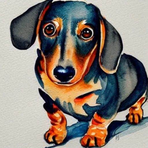 Image similar to cute dachshund watercolor