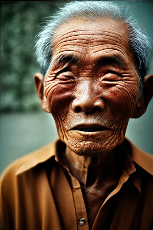 Image similar to photograph of an old japanese man, photograph by steve mccurry