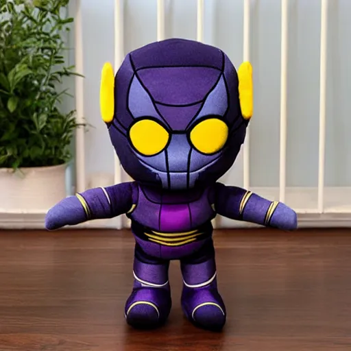 Prompt: cute thanos plushy toy