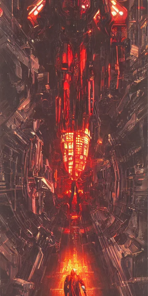 Prompt: a epic bishop in cyberpunk powered suit, super complex and instruct, epic stunning atmosphere, hi - tech synthetic rna bioweapon nanotech demonic monster horror by syd mead, michael whelan, jean leon gerome, junji ito