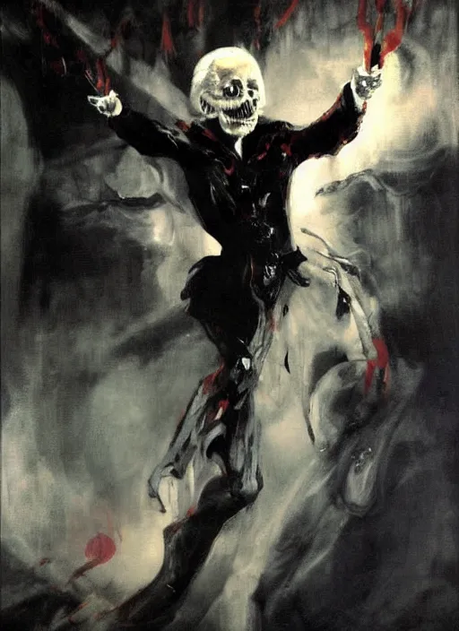 joe biden satan, skeleton, libtard scary, painting by | Stable