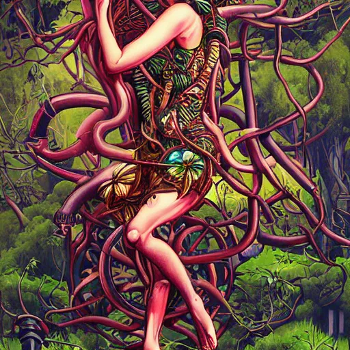 Image similar to Mechanical dryad by Tristan Eaton and WLOP