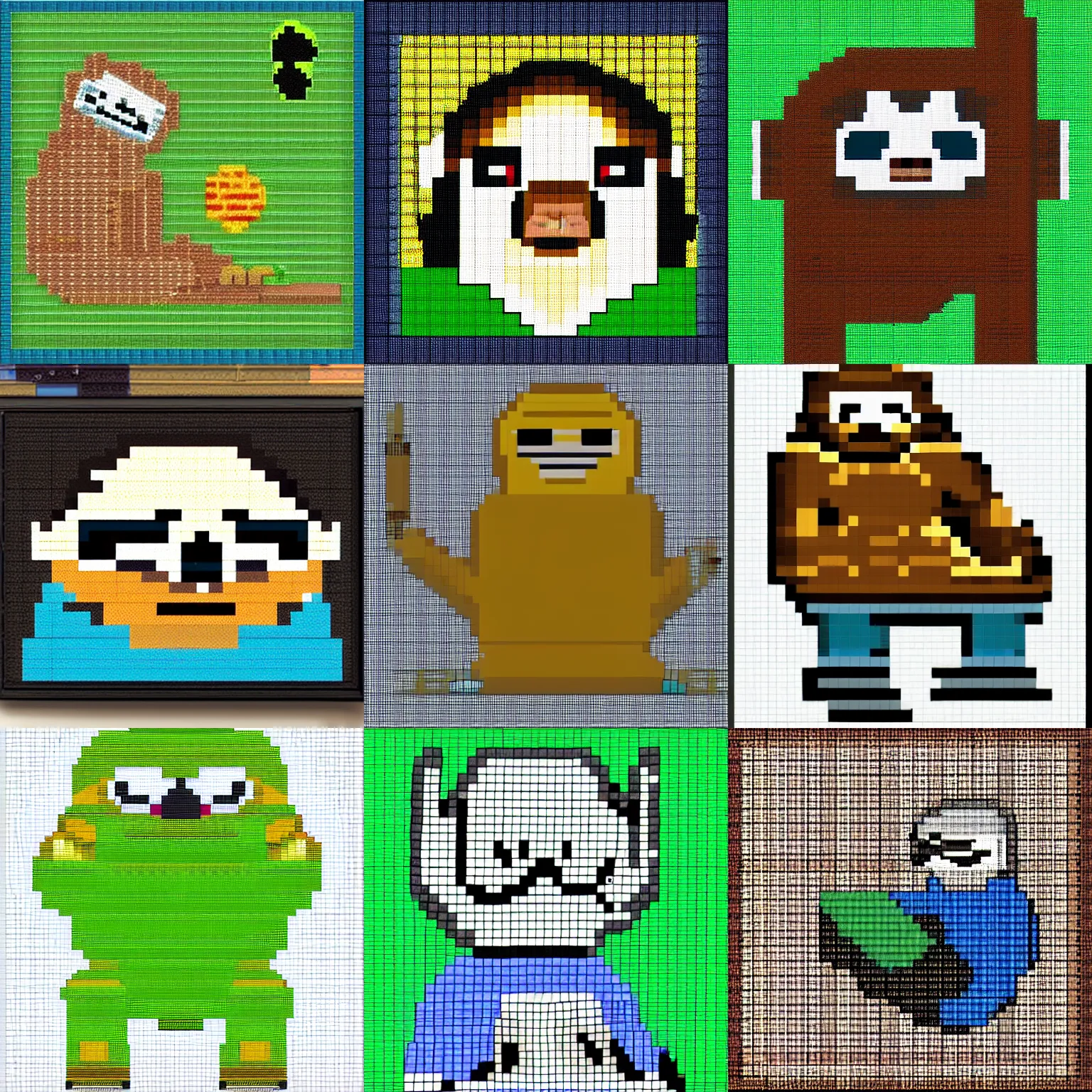 Prompt: sloth, pixel art