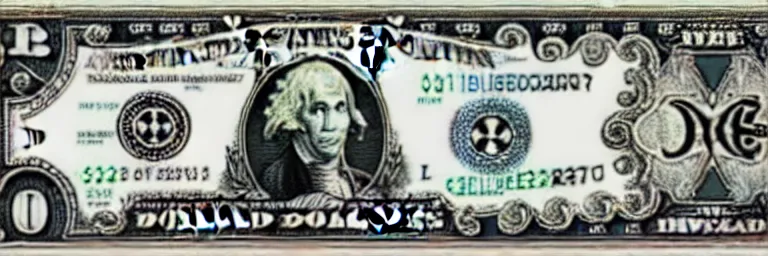 Image similar to lovecraftian dollar bill.