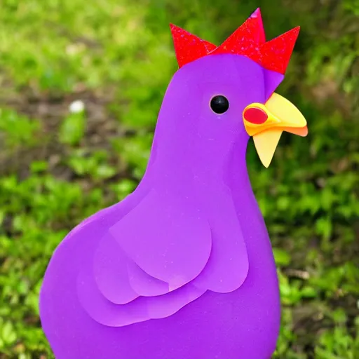 Image similar to a purple chicken's birthday