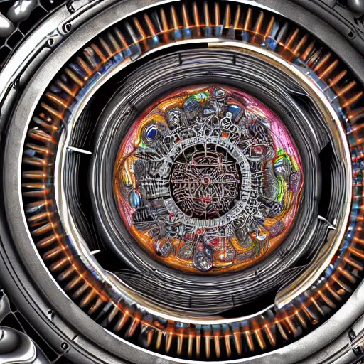 Prompt: realistic detailed image of the inside of a living biomechanical valve body, very intricate colorful masterpiece, hd photo