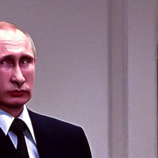 Image similar to retired Vladimir Putin in American Psycho (1999)