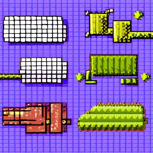 Prompt: 2 d pixel art game assets