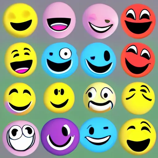 Prompt: emoji funny happy smilley 3d cartoon Digital art midjourney stylized