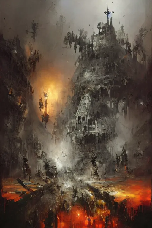 Image similar to the grey knights have come on behalf of the holy inquisition., by ryohei hase, by john berkey, by jakub rozalski, by john martin