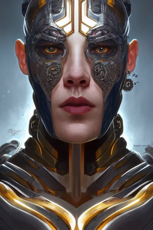 Image similar to symmetry!! portrait of cyborg loki in the style of god of war, machine parts embedded into face, intricate, elegant, highly detailed, digital painting, artstation, concept art, smooth, sharp focus, illustration, art by artgerm and greg rutkowski and alphonse mucha, 8 k